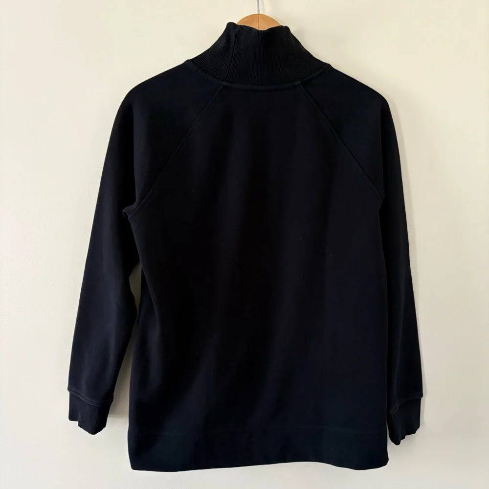 Athleta Cozy Karma Side Zip Sweatshirt Funnel Neck Pullover Black Size Small - Picture 6 of 13
